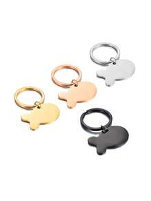 Customized Stainless Steel Mirror Goldfish Pet Keychain Creative Gift DIY Laser Engraved Smooth Hanging Tag - Multicolor - View 6