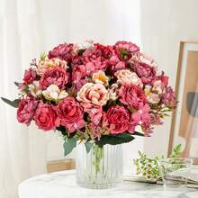 1/3PCS 人造花-丝绸牡丹、假植物、家居、餐厅、客厅、户外花园装饰、母亲节礼物、生日礼物、毕业季礼物、婚礼季、插花艺术、摄影道具、秋季、春季、花瓶、花墙、花环、新娘花束、婚礼装饰、DIY 花环材料、生日派对装饰材料、家居装饰配件、情人节。