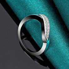 925 Sterling Silver Plated Crystal Diamond Rings For Women Fashion Elegant Wedding Accessories Party Gifts Charms Fine Jewelry - Silver - View 2