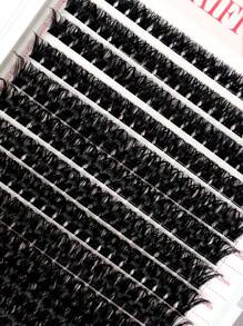 Extensiones de pestañas naturales clásicas con bandas suaves en estilo ruso, 100 piezas, longitud de 8-18 mm, herramienta de belleza fácil de colocar, apariencia esponjosa