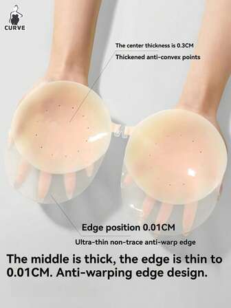 1 Pair Solid Color Silicone Reusable Lift Up Breathable Nipple Covers With Separate Storage Box