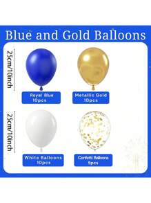 35pcs Navy Blue Metal Gold Confetti Balloons Are Suitable For Wedding, Graduation, Birthday Decoration, Birthday Parties, Weddings, And Gender Revealing Decorations