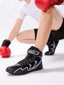 TACHUAN 1 Paar Herren V-förmig bedruckte Athletische Ringer-Schuhe aus Synthetik mit Schnürsenkeln, geeignet für Fitnessstudio ganzjährig