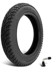 Neumático de 14x2.50 pulgadas GLDYTIMES, neumático de 14 pulgadas para motocicletas, scooters eléctricos, motocross, bicicletas - Negro - Ver 1