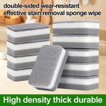 1/5/10/40/100pcs High Density Sponge Scrubber, Kitchen Cleaning Sponge Scrub Pad
