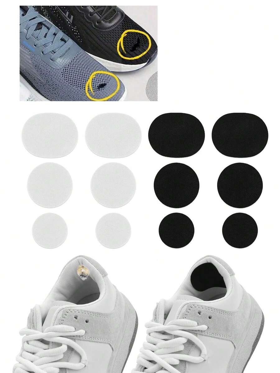 6pcs/Pack Self-Adhesive Athletic Shoe Repair Patches, Mesh Fabric Patch Kit For Sneaker Face & Lining Repair, Anti-Scratch Fix For Tear & Wear, Back To School Supplies,Shoe,Spring Summer Picks,Brides Maid Gifts,Room,Bedroom Decor,Beach,Travel,For Men,For Women,Vacation