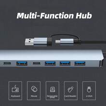 8 in 2 Anschlüsse Typ C Hub 3.0 USB C Konzentrator Dock USB 3.0/2.0 Multiadapter SD TF Kartenleser Audio Extender Splitter