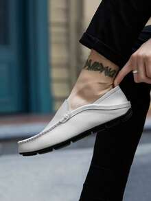 Driving Moccasins Men Slip On Shoes Mules Men Shoes Men Casual Shoes Smoking Slipper Men Shoes Formal Men's Plus Size Shoes Earth Tones Handmade Slim-Sole Sneakers Black Shoes Men White Shoes For Men - Beige - View 4