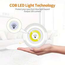 1 peça 6/3 Luzes LED sem fio inteligentes para armários, luzes noturnas COB, 3 pilhas AAA, alimentadas por controle remoto (controle remoto sem bateria) - muito adequadas para uso em guarda-roupas, cozinhas e outros cenários