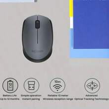 Logitech M170 Wireless Mouse - Compatible With Windows/Mac/Laptop, Portable Plug & Play, Stable 2.4G Connection, Must-Have For Office & Travel - Grey - View 4