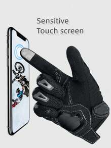 AD 1 Pair Women's Black & Pink Motorcycle Gloves, Touch Screen Padded Breathable Anti-Slip, Suitable For MBX/MTB/ATV, Cycling Sports Gloves