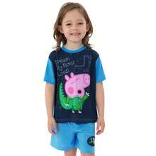 Peppa Pig Pyjamas, Short Sleeve Boys Pyjamas, George Pig Pyjama Set, Summer Pjs For Boys - Blue - View 2