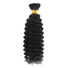 Deep Wave Human Hair Bulk For Braids Brazilian Virgin Hair Bulk Braiding No Weft Water Wave Deep Curly Human Hair Extensions - Natural Black - 查看 4