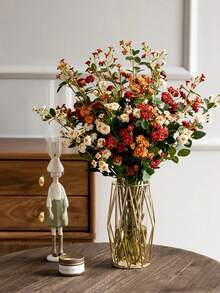 Buquê de rosas artificiais 3/5 peças, flor artificial de rosa/margarida laranja de outono, decoração de casa em estilo boêmio, adequado para casamentos, buquês de noiva, aniversários, arranjo de flores em vaso faça você mesmo, artigos para festas de fim de ano, decoração de quarto de fazenda de outono | Ação de Graças, Festival da Colheita, decoração de Halloween | Plantas artificiais