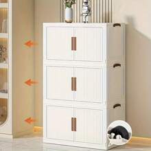 Caixa organizadora dobrável para armário, sala de estar, baú de brinquedos, armário de cozinha, armário para lanches, armário de banheiro, armário de armazenamento simples e luxuoso de plástico com várias camadas - tipo gaveta espaçosa, organizador de brinquedos e artigos diversos para L