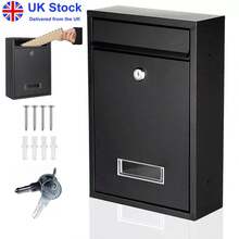 Wall-Mount Mailbox For House Mail Box Galvanized Steel Rust-Proof Metal Post Box - Black - View 4