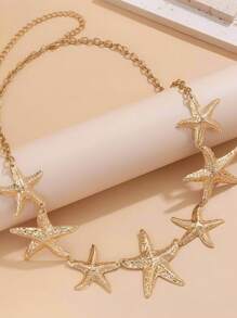 1pc Starfish Pendant Waist Chain, Sexy Beach Body Jewelry Suitable For Women Wear Or Beach Vacation, Summer Jewelry