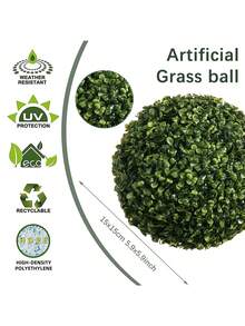 1pc Artificial Milan Grass Balls, Green Decorations, Two Choices Of Size, Artificial Plants, Easy To Remove, Easy To Care, Garden Decorations, School Dormitory Office Decorations, Outdoor Party Events Festive Birthday Party Decorations, Wedding Season, Graduation Season Decorations, Spring And Summer Decorations, Home Entrance Hotel Dining Room Living Room Bedroom Wedding Banquet Kitchen Garden Decorations - Green - View 14