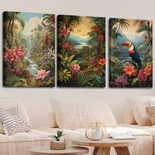 1/3 tấm áp phích nghệ thuật treo tường theo chủ đề nhiệt đới, nghệ thuật treo tường phong cách hiện đại, minh họa về nghệ thuật treo tường động thực vật nhiệt đới, quà tặng tranh treo tường bằng vải canvas sống động và rực rỡ, lý tưởng cho phòng khách, phòng ngủ, văn phòng, trang trí tường, trang trí nhà và ký túc xá, không có khung/có khung - Nhiều màu - Xem 5