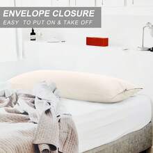 Body Pillow Case, Envelope Closure Microfiber Pillowcases Weave For 90 Gsm Ployester, Soft Full Replacement Covers For Body Pillows - Tan - View 6
