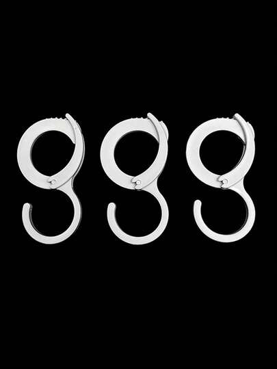 3 Parça/Set Ayarlanabilir S Şekilli Askı Kancası - Dolap ve Gardırop İçin Delme Gerektirmeyen, Klipsli Askı Kancaları, Mutfak ve Banyo İçin Kolay Kurulum, Havlu, Çanta, Aksesuar, Şapka, Kemer, Takı ve Giysiler İçin Yerden Tasarruf Sağlayan Düzenleyici; Küçük Daireler, Öğrenci Yurtları, Girişler, Çamaşır Odaları ve Ev Ofisleri İçin Mükemmel; Dayanıklı Metal Kaplama, Yüksek Taşıma Kapasitesi, Hızlı Kavrama ve Bırakma