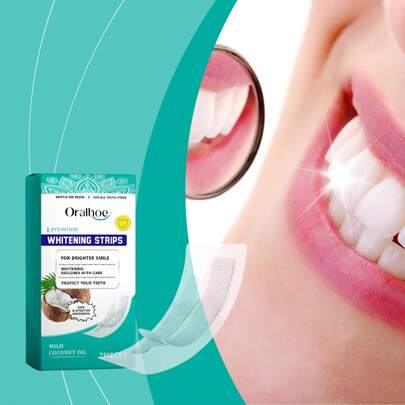 Oralhoe Dental Whitening Teeth Strips Teeth Cleaning Yellow Teeth Tea Stains Coffee Stains Brighten Teeth Whitening Teeth Strips