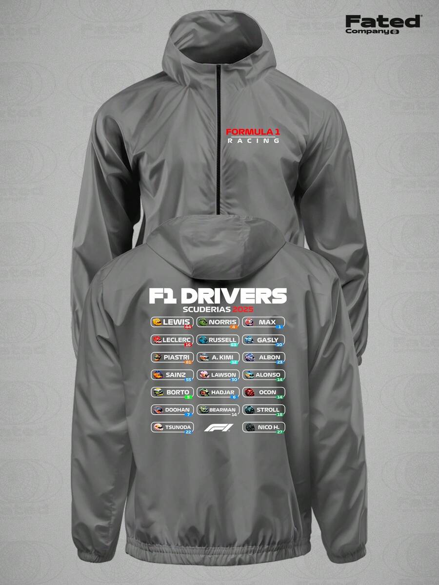 Drivers Scuderias 2025 Windbreaker - Fated Car Winter Collection Unisex - Lead Gray - View 1