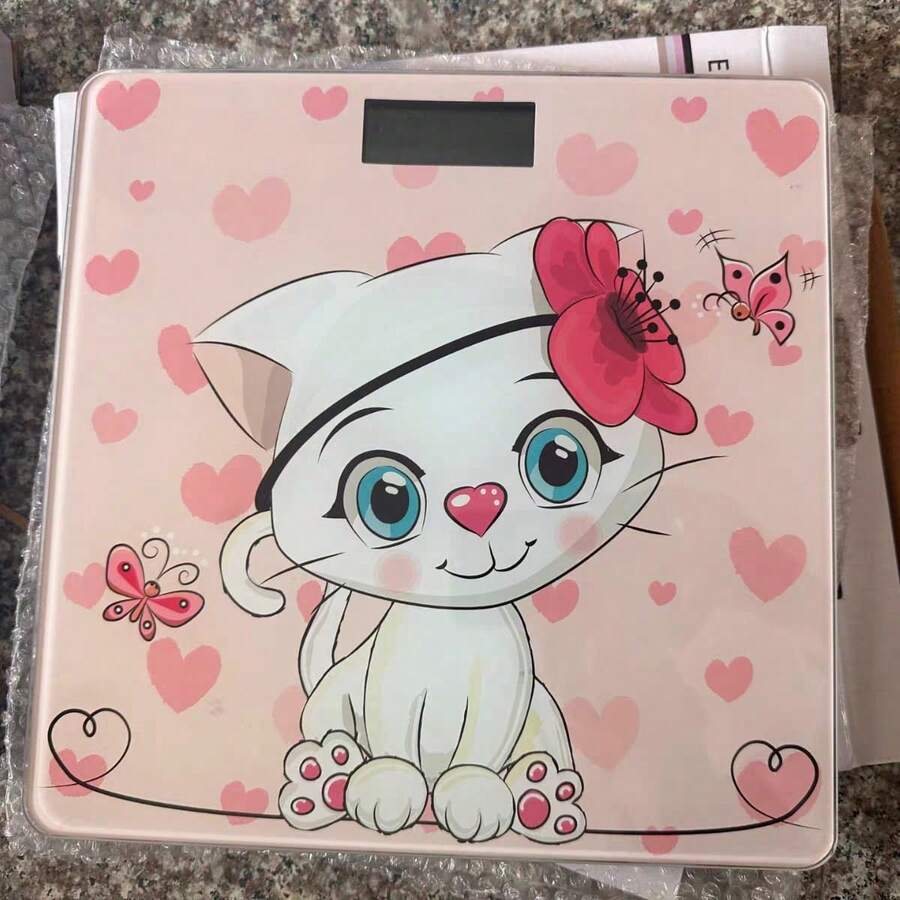 Scale With Capacity To Support 180 Kg. - INCLUDES AAA BATTERY - SIZE 27X26.5X2.5CM - Pink - View 1