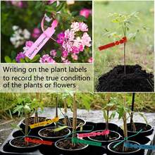100 Pcs Hanging Gardening Labels Reusable Plastic Plants Markers Weatherproof Adjustable Wrap Around Tree Name Tags For Seedlings Flowers Outdoor Garden Identification - Multicolor - View 8