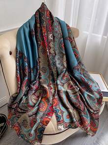 FADZOYLE 1 Stück 180*90cm Damen Seidentuch, Blume Muster Muster, seidig weiche Haptik, vintage Sommer Strandüberwurf, Satinkopftuch, Halstuch, Haargummi, Handtaschentuch, elegantes Abendkleid, Reise, Büro, Hochzeit und Geschenk - Verschiedenfarbig - Übersicht 11