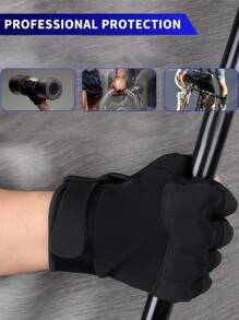 1 par de guantes sin dedos negros, guantes tácticos sin dedos transpirables y ligeros para actividades al aire libre como tiro, caza, conducción de motocicleta y escalada.
