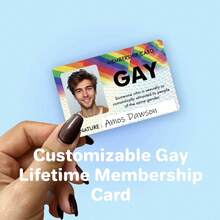 Custom Photo Gay ID Card, Custom Gay Lifetime Membership Card, Custom LGBT Pride Card, Prank Rude Joke Friend Colleague Gift Idea, Joke Meme, Funny Gift - Multicolor - View 5
