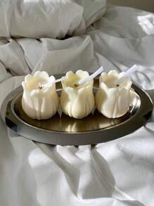1 pieza Molde de silicona en forma de tulipán para velas perfumadas, jabón, soportes de aromaterapia, decoración para el alféizar de la ventana, rincón de lectura, plantas en maceta, diseño suave y seguro