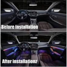 6/10/14/18/22 In 1 Car Interior Symphony RGB LED Ambient Light Stripes Atmosphere Lighting DIY Acrylic Guide Fiber Optic Light Music Sync APP/Remote Control - 10 In 1 Kit - View 3