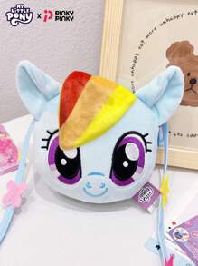 MY LITTLE PONY Bolso bandolera para niña, monedero lindo, bolsa de almacenamiento multifuncional con cremallera, mini bolso de unicornio de moda para ir al trabajo, salir, vacaciones, fiestas, disfraces de Halloween y Navidad, regalo para mujeres jóvenes, estudiantes y damas