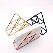 1pc Stylish Modern Metal Napkin Holder For Bathroom And Kitchen - Table Accessory For Tissue Organization - Golden/Rose Gold/ Black - Multicolor - View 7