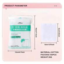 1 Pack Disposable Soft Facial Cleansing Cotton 100pcs-COTTON