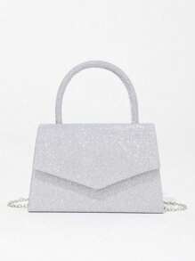 4 Peças Bolsa Feminina Multifuncional de Grande Capacidade, Bolsa de Festa, Bolsa de Ombro com Corrente, Colar de Pérolas de Luxo, Pulseira, Brincos, Joias de Festa