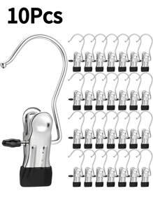 20/10/5 Pieces Of Stainless Steel Clothes Clip, Laundry Clothes Nail With Hook, Boot Hangers For Closet, Clips With Hooks, Portable Hanging Clothes Clip, Wardrobe Organizer, Multi-Function Single Clip Clothes Hanger, Bootleg Clip, Seamless Hooks Fabric Organizer For Pants, Hats, Skirts, Socks, Shoes Dress Pants Shoes Jeans Boots Skirt,Spring,Minimalist,Summer Tops