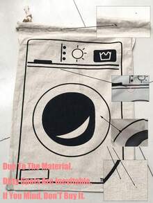 Bolsa de lona versátil con cordón - Estampada, bolsa de lavandería extra grande de viaje, bolsa de lavandería conveniente, almacenamiento multiusos para ropa y edredones, lavable a máquina y reutilizable, forro para cesto de la ropa grande, ideal para viajes, dormitorio, decoración de dormitorio, bolsas de lavandería - Multicolor - Ver 5