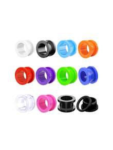 2 件装 Fake Cheater 亚克力耳塞和耳道扩耳器套装耳屏穿孔 2 毫米 - 16 毫米身体饰品