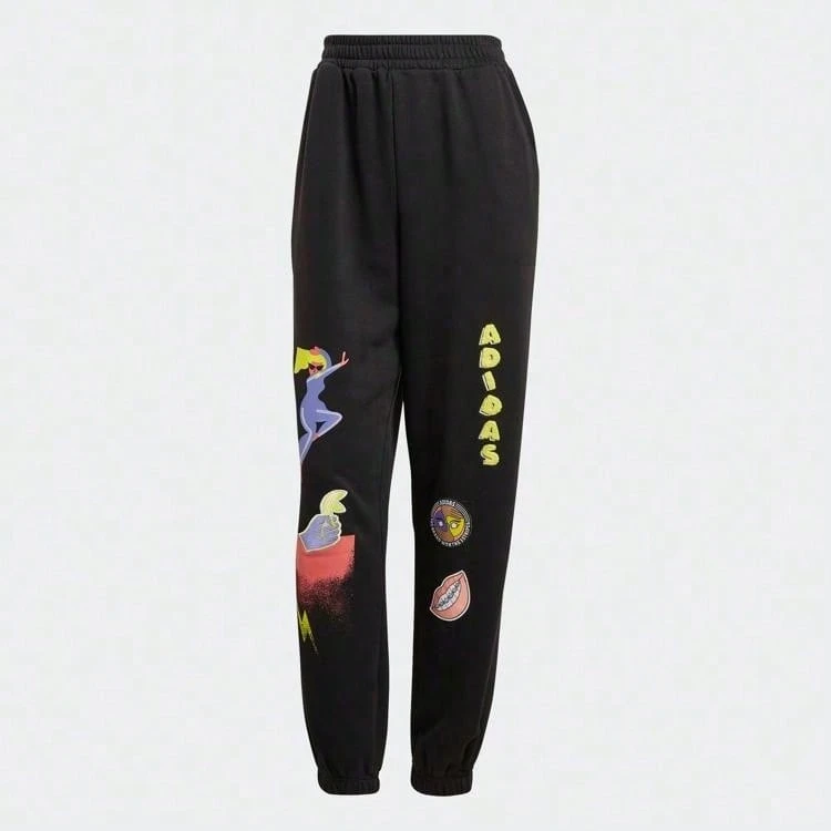 Adidas 女式经典时尚休闲运动修身裤，GN4367，秋季 - 黑色 - 查看 1