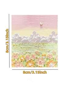 80pcs/160pcs/320pcs Landscape Oil Painting Sticky Notes, (80pcs/Pack) Random Styles, Cute Cartoon Sticky Notes For Memo, Teacher Rewards, Student Gifts, Portable High-Quality Sticky Notes For Office, Home, School, Multi-Styles, Christmas Gifts School Supplies, Back To School