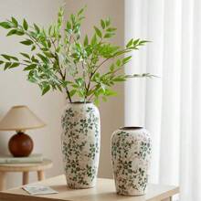 Rustykalny zabytkowy ceramiczny wazon na kwiaty, nowy chiński styl świeży i prosty kwiatowy uchwyt na wodę do salonu, gabinetu, biura