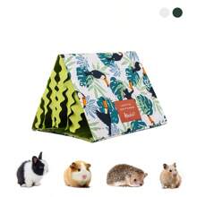 ITANDME Meerschweinchen Versteck, Hamsterhaus ohne Montage - Doppelseitiges Franse Design Kleintierhaus Tunnel leicht zu reinigen, Kleintier Bett für Igel, Ratte