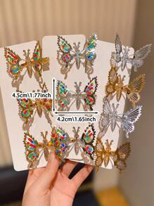2pcs Colored Bow Knot Hair Clips, Suitable For Daily Use