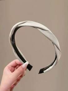 1 Peça Tiara de Copa Alta para Mulheres, Novo Design Minimalista com Dentes Antiderrapantes para Adereço de Cabeça, Acessório de Cabelo Trançado Adequado para Férias e Uso Casual de Senhoras