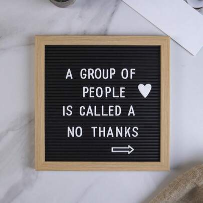 1 件创意毛毡字母板，方形橡木三脚架字母板，适用于生日、乔迁礼物、派对、家居装饰，10*10 英寸