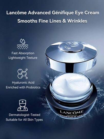 Lancôme ADVANCED GENIFIQUE YEUX YOUTH ACTIVATING & LIGHT-INFUSING EYE CREAM 15ML Graduation Birthday Holiday Summer Fall Autumn Y2K Fancy Fashion Women Makeup Cosmetic Party Beach Travel Camping Outdoors School Campus Trip Festivals Decor Gift Present Cosplay Best Color Charm Vibe