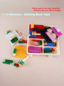1 pièce Mini Set de table de Mahjong avec tabourets miniatures, échecs, go, blocs de construction, dames, jouets pour maison de poupée, accessoires de salle de Mahjong miniature à l'échelle 1:12, couleur aléatoire